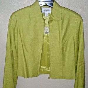 EXPRESS Cropped Suit Jacket Linen XS / Size 1/2